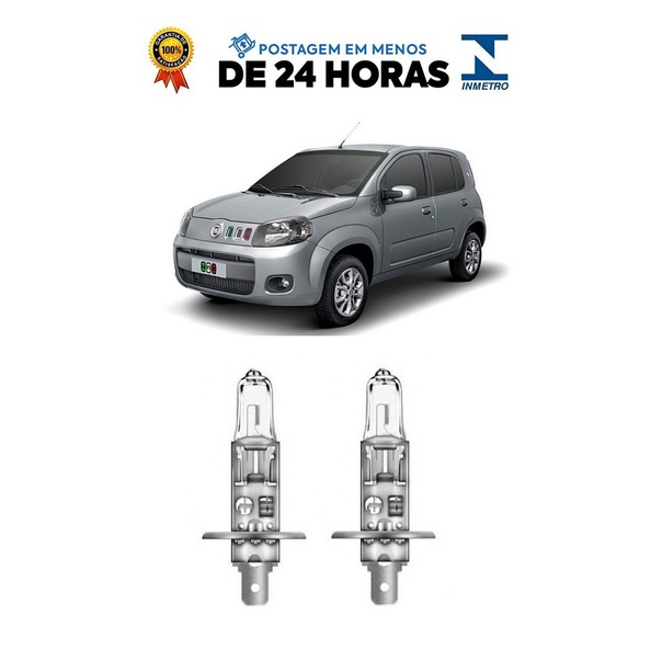 Par Lampada Farol de Milha Fiat Uno Vivace 2011 2012 2013 2014 2015 H1 em Oferta na Shopee