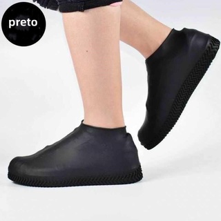 1 Par Capa Protetora De Sapatos/Botas De Chuva De Silicone Reutilizável Antiderrapante M Promoção