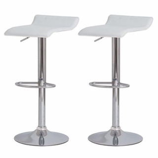 Kit 2 Banquetas Alta Com Encosto Baixo Estofado Para Cozinha Balcão Ilha Bancada Belo Horizonte Branca