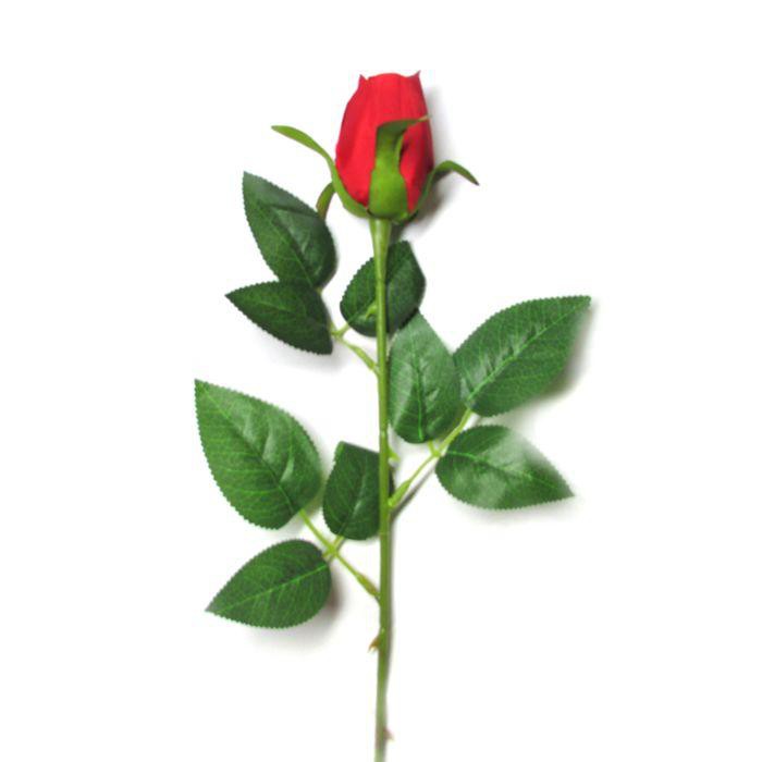 Botão De Rosa Vermelha Flor Artificial Para Arranjos Haste 52cm | Shopee  Brasil