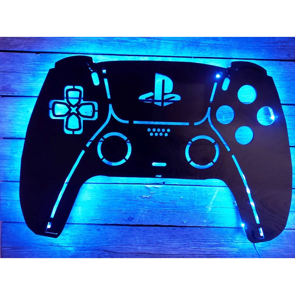 Quadro de Led Painel Luminoso Gamer Playstation 5 PS5 Quadro decorativo presente geek nerd