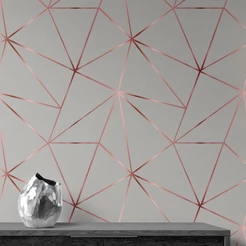 Papel de parede geométrico Rose Silver 2,00 mts