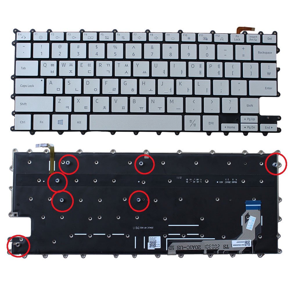 Novo Teclado Portátil Coreano Silver Para Samsung Galaxy Book Flex2 Alpha NP730QDA