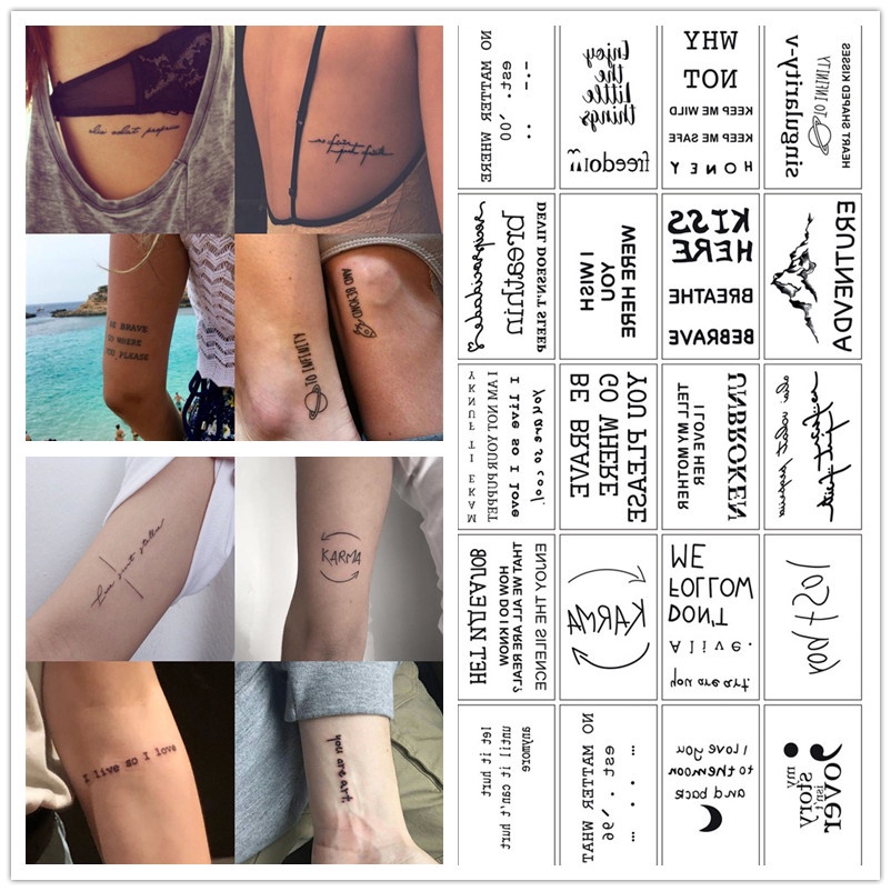 30 Folhas Simples Novo Alfabeto Inglês Tatuagem Adesivos Unisex Pequenas  Flores Frescas Borboleta Braço Corpo | Shopee Brasil