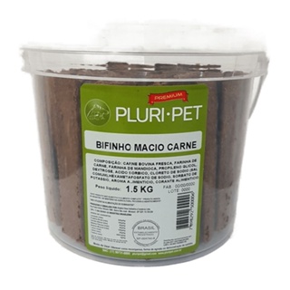 Bifinho Macio - PLURI-PET - Sabor Carne Defumada - 1,5 Kg (Balde/Pote) em Oferta na Shopee