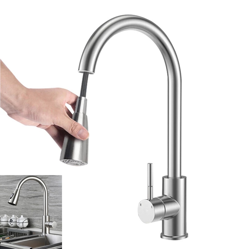 Torneira Gourmet Monocomando Com Extensor Ducha Luxo Inox Quente Fria