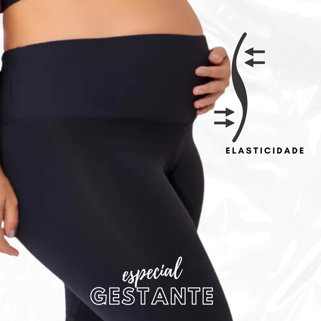 Calça Para Gestante Plus Size Legging Roupa Mulher Grávida