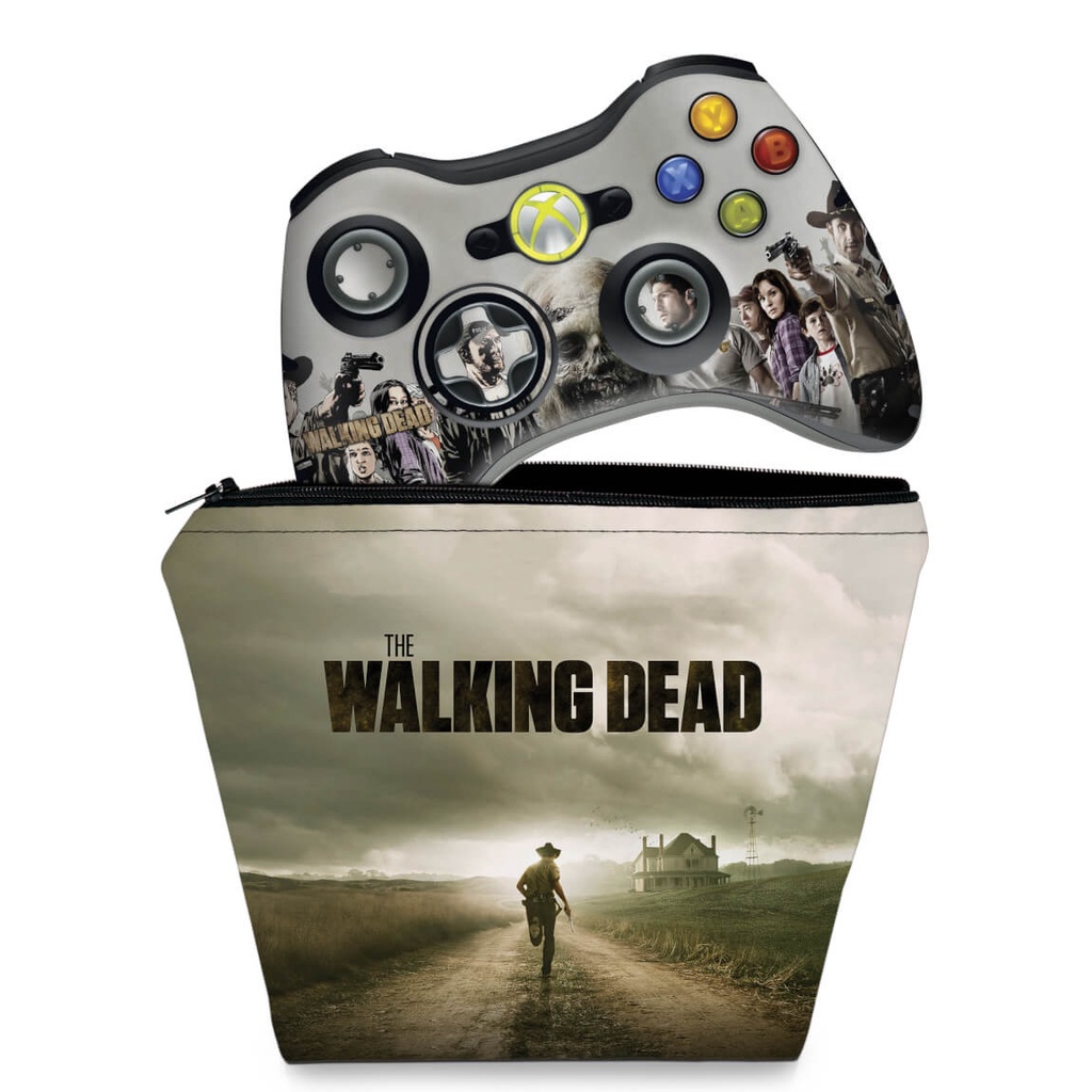 Capa Case e Skin Adesivo Xbox 360 Controle - The Walking Dead #a