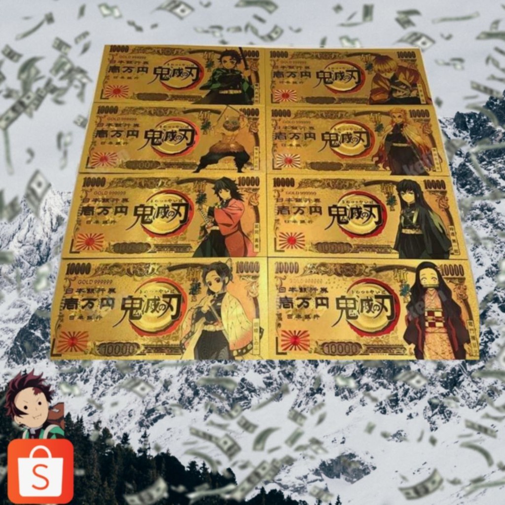 Cédula comemorativa anime Demon slayer [kimetsu no yaiba] 10.000 Yen Nippon Ginko. Shopee Brasil