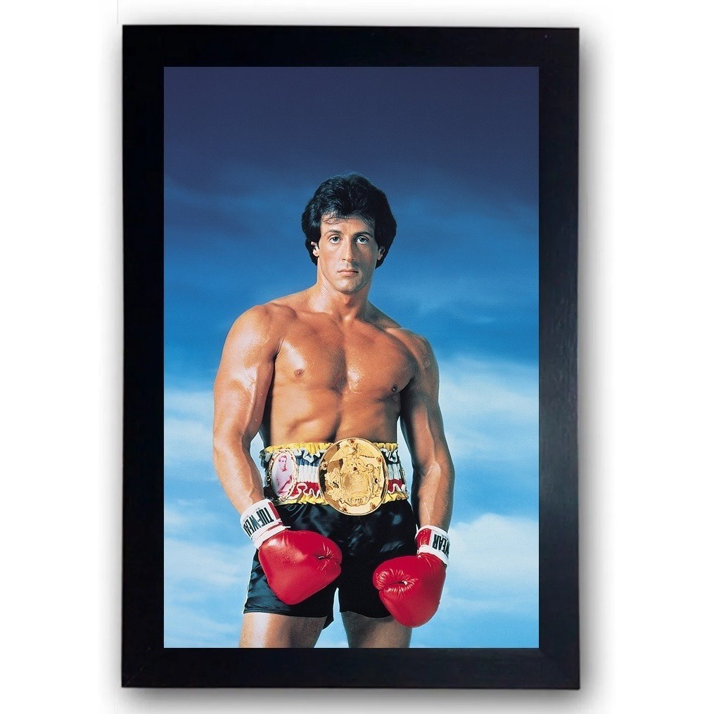 Quadro Filme Rocky Balboa Sylvester Stallone Com moldura 32x44cm