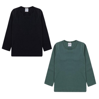2 Camisas manga longa infantil menino ou menina meia malha algodão Tamanhos 1 ao 8. em Oferta na Shopee