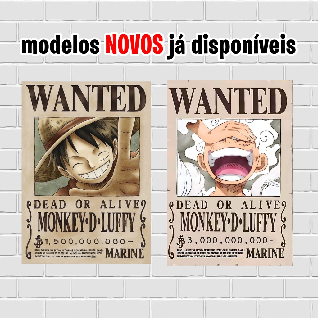 Quadro Plaquinha mdf one piece,cartaz procurado, poster one piece, wanted monkey D.Luffy, Luffy Gear 5 Zoro