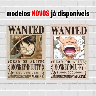Quadro Plaquinha mdf one piece,cartaz procurado, poster one piece, wanted monkey D.Luffy, Luffy Gear 5 Zoro