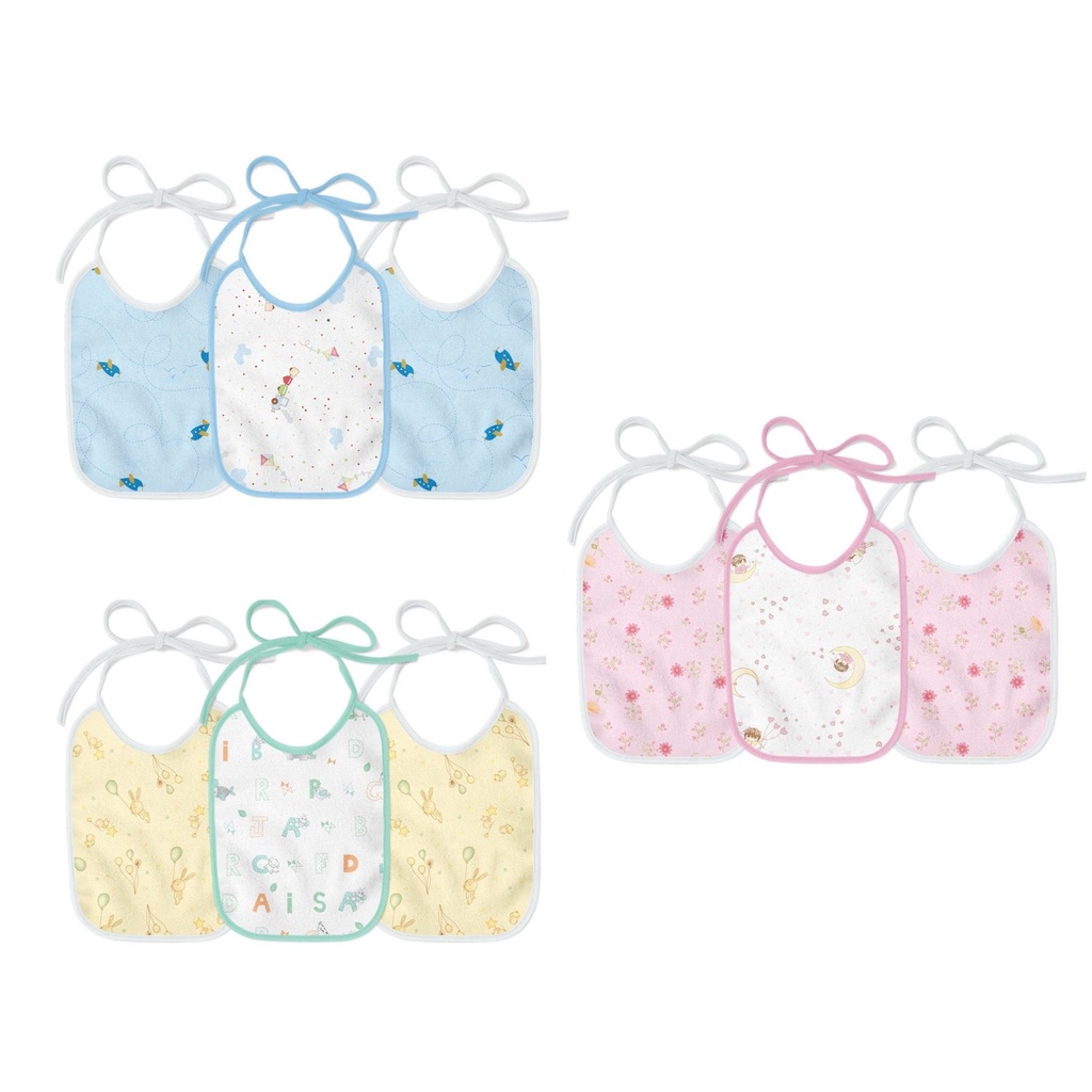 Kit Babador Flanelado e Plastificado karinho Estampado 21 cm X 19 cm com 3 unidades - Papi