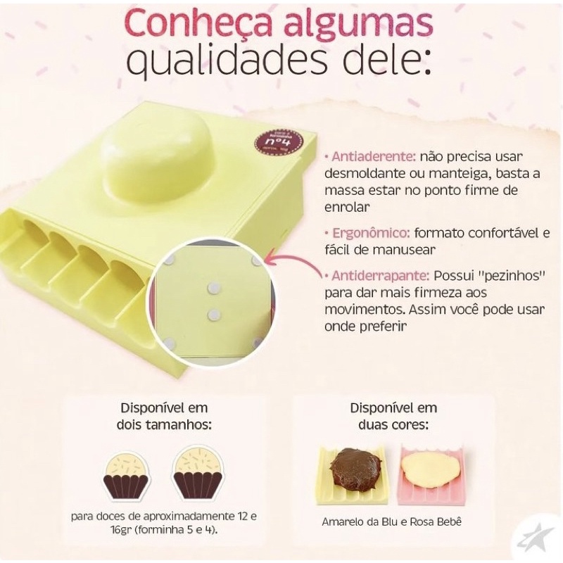 enrolador de doces brigadeiro e beijinho Blue star 12 gramas ou 16 gramas - Home & Living