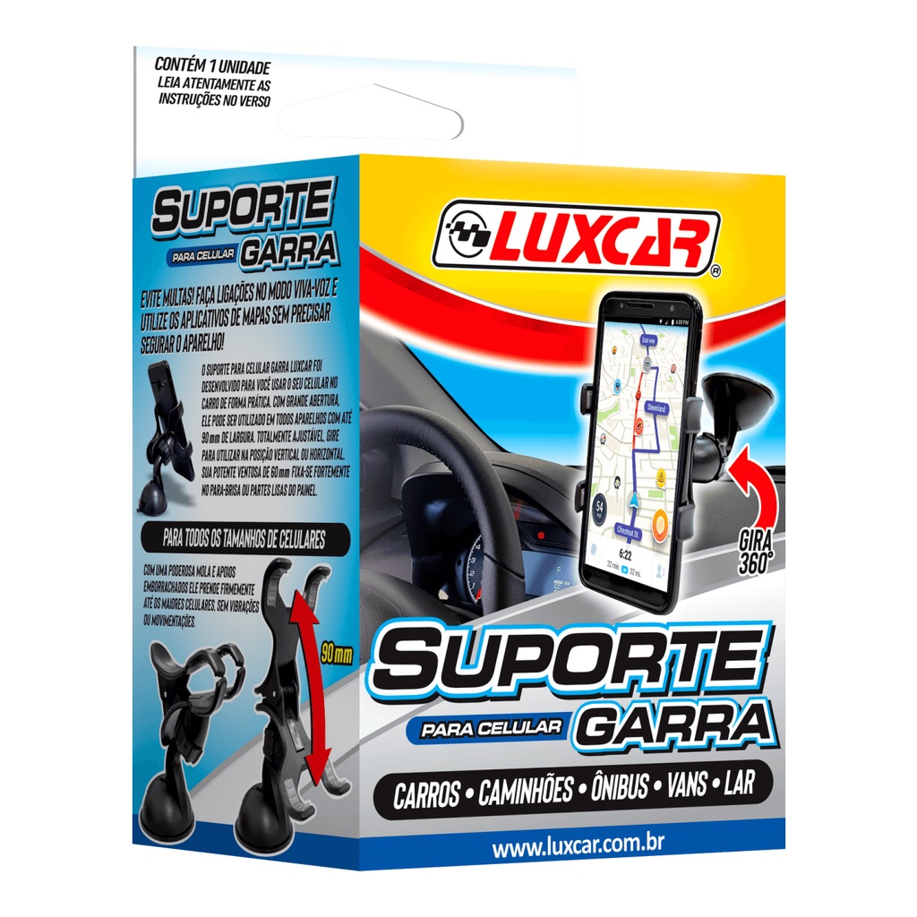 Suporte celular carro automotivo gps vidro luxcar - Spare Parts and Accessories for Vehicles