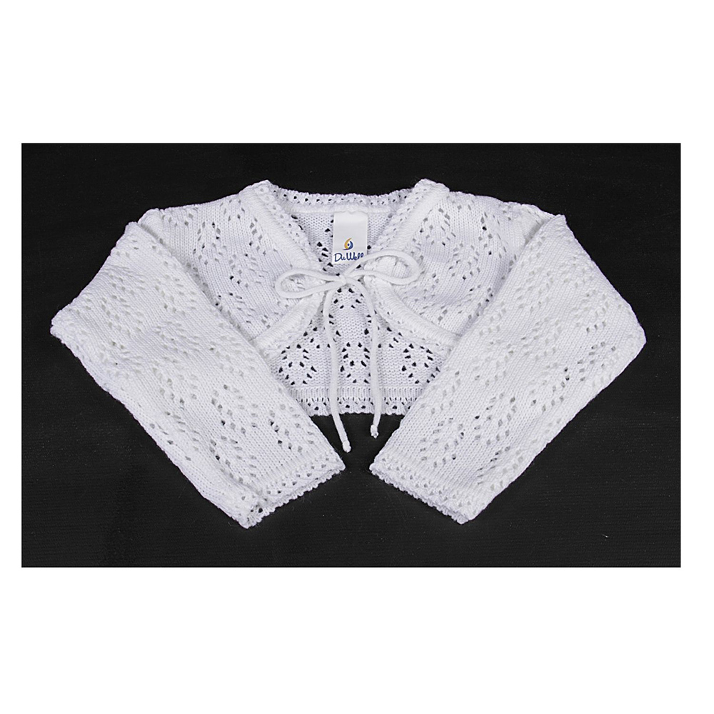 Bolero Para Bebes Feminino 10 A 24 Meses Trico Branco Duwell Shopee Brasil