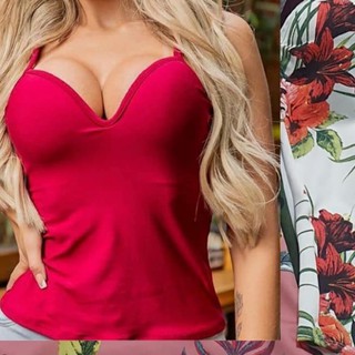 Blusinha Alcinha Suplex com Bojo Feminina.