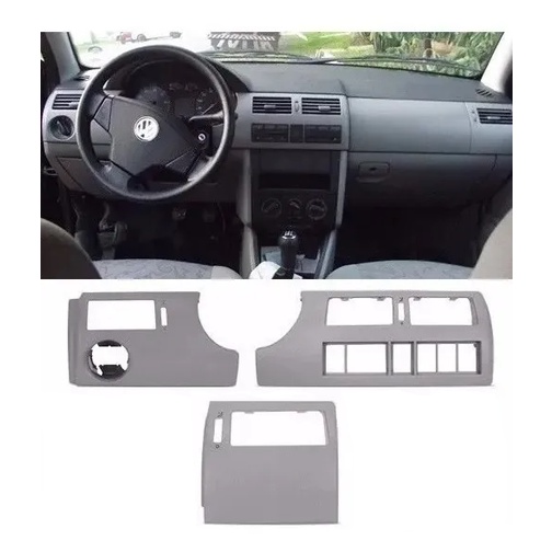 Moldura Painel Gol G3 Cinza Flanel Lado Esquerdo Central E Lado Direito