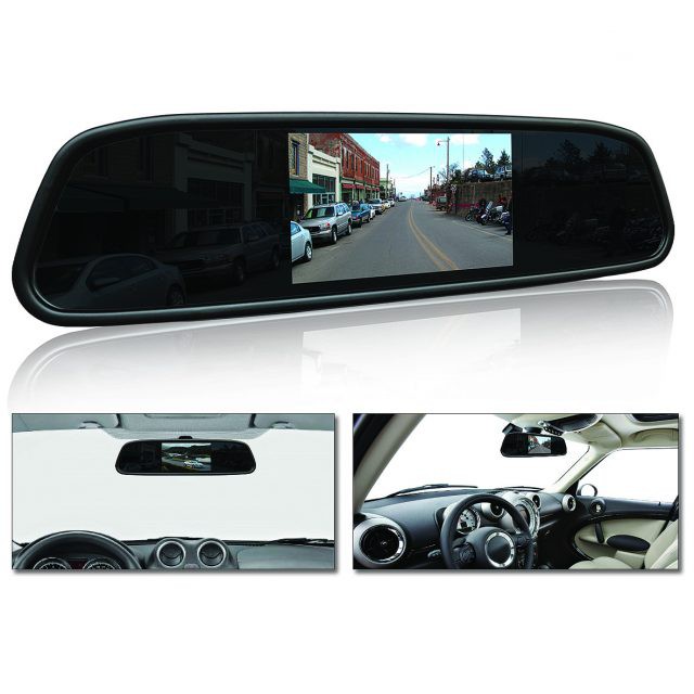 Retrovisor interno monitor Tela LCD 4,3” Entrada para Câmera de Ré