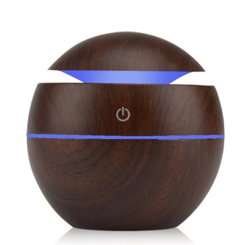 Umidificador Ultrassônico Difusor USB Tipo Madeira Led 130ml Marrom Escuro em Oferta na Shopee
