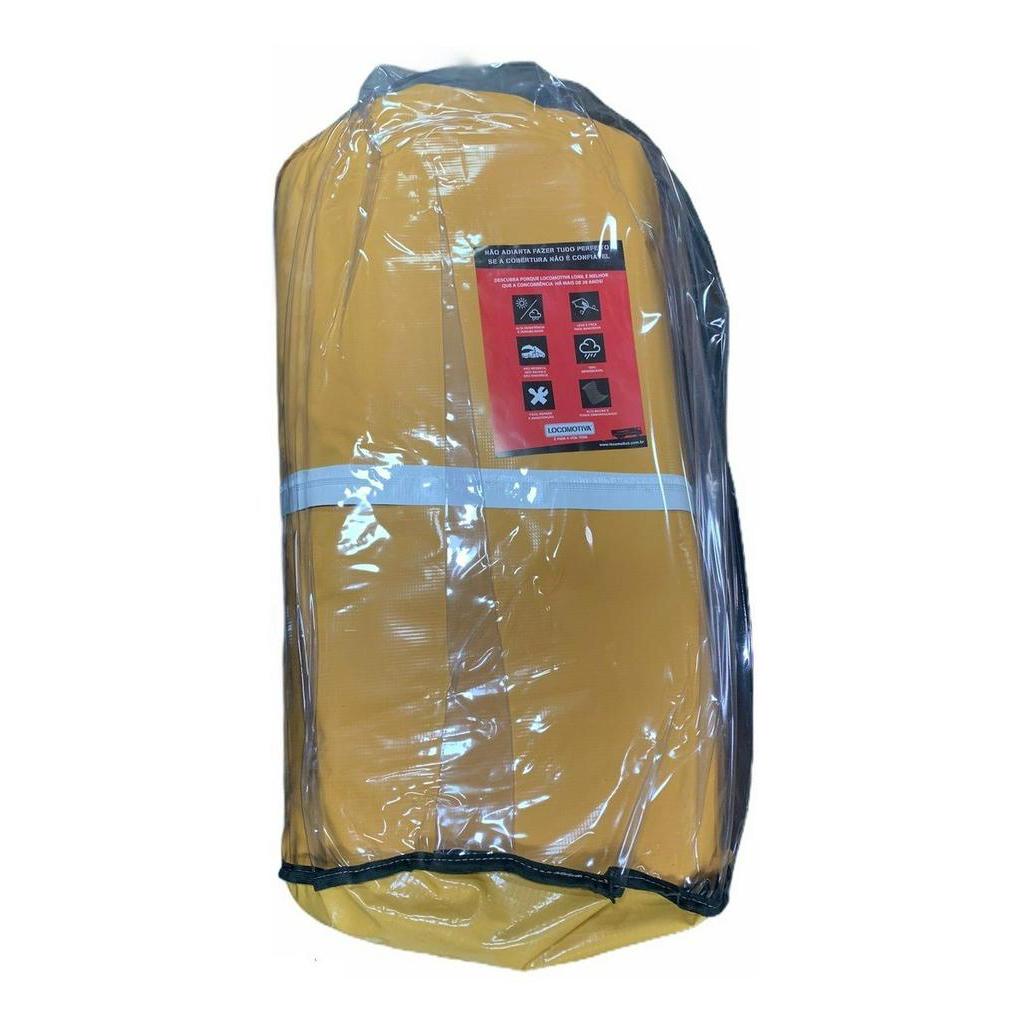 Lona Caminhão Locomotiva PVC Tipo Lonil Laranja/Preto Com Argola 3x2