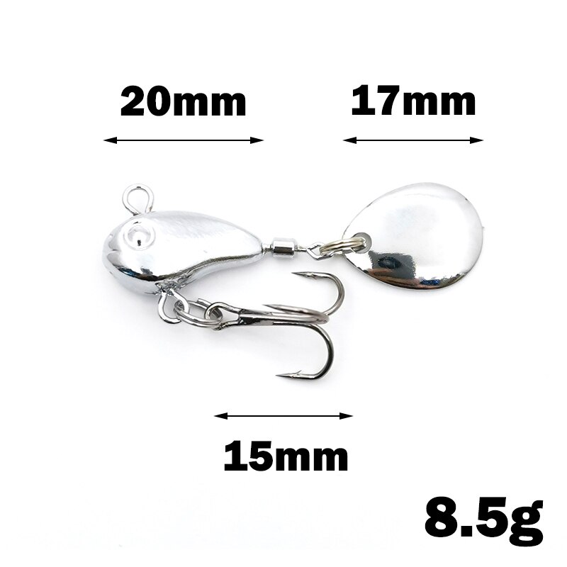 Metal Mini VIB Com Colher Fishing Lure 8.5g Inverno Pesca No Gelo Enfrentar Pin Crankbait Vibração Sinking Isca Spinner