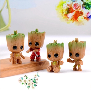 4pcs Boneco De Ação Pvc Guardiões Da Baby Groot