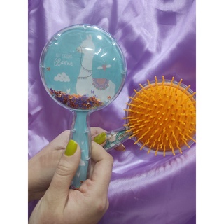 Escova infantil com glitter para cabelo cacheado e liso / Escova de ...