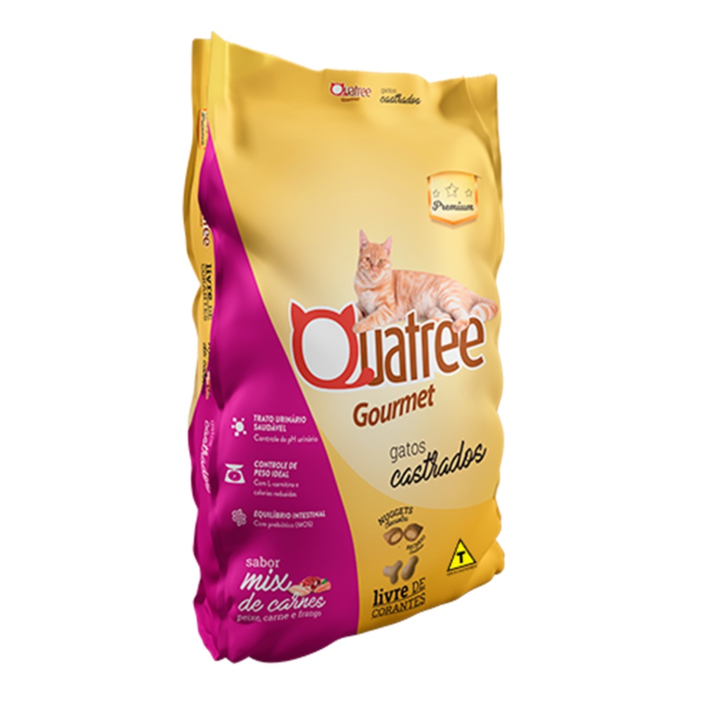 Ração Quatree Gourmet Gatos Castrados Mix de Carnes - 1kg em Oferta na Shopee