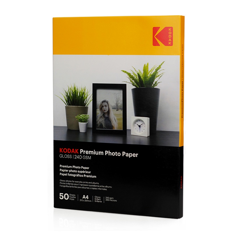 Papel Fotográfico A4 Premium Kodak 240g Gloss 20 Folhas