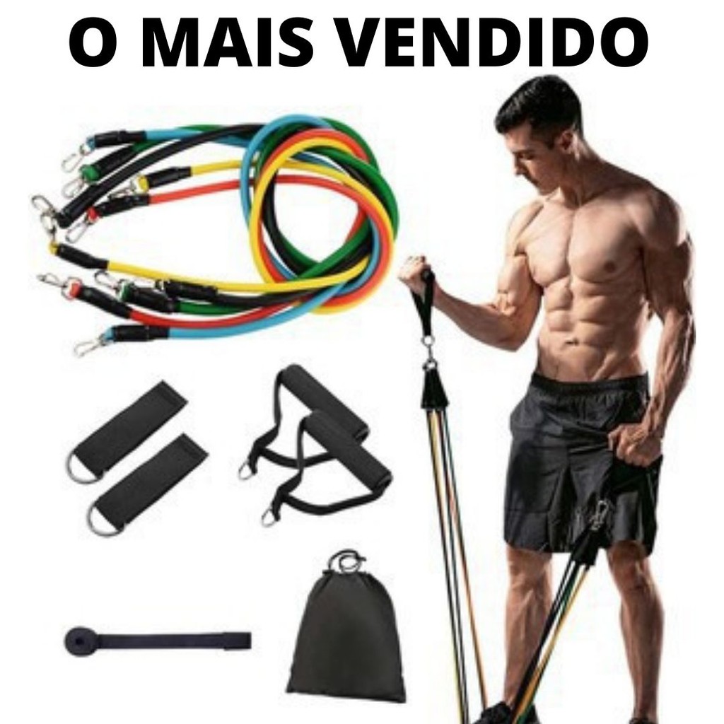 Kit Elástico Para Treino Exercícios Malhar Musculação Casa Shopee Brasil