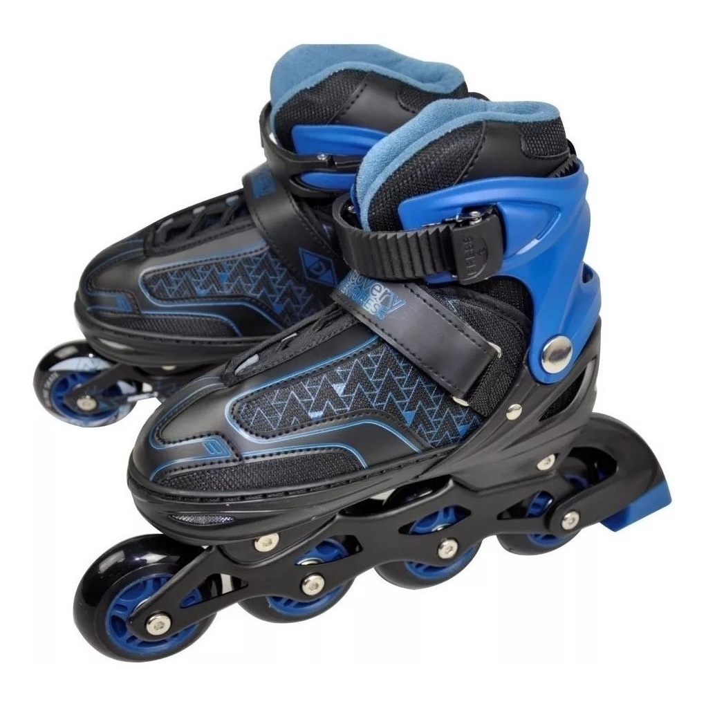 Patins Roller Inline Ajustavel Azul Ou Laranja Discovery