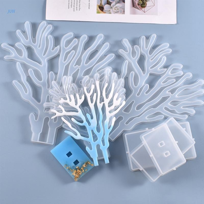 Jun Enfeites De Base De Resina Epoxi Coral Cristal Molde De Silicone De Fundicao Artesanato Diy Ferramentas Fazer Joias Decoracoes De Mesa Shopee Brasil