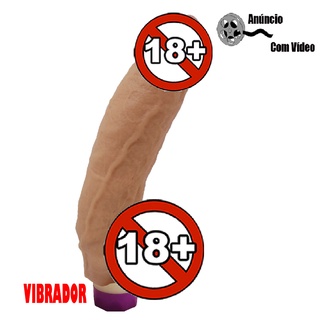 Pinto De Silicone Gigante 28cm X 6,0cm Com Escroto E Vibrador Interno - Oferta