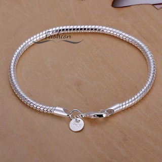 DCDW Pulseira/Bracelete Jadku Flexível Unissex De Prata Esterlina 925 4MM Para Masculino E Mulheres @ my