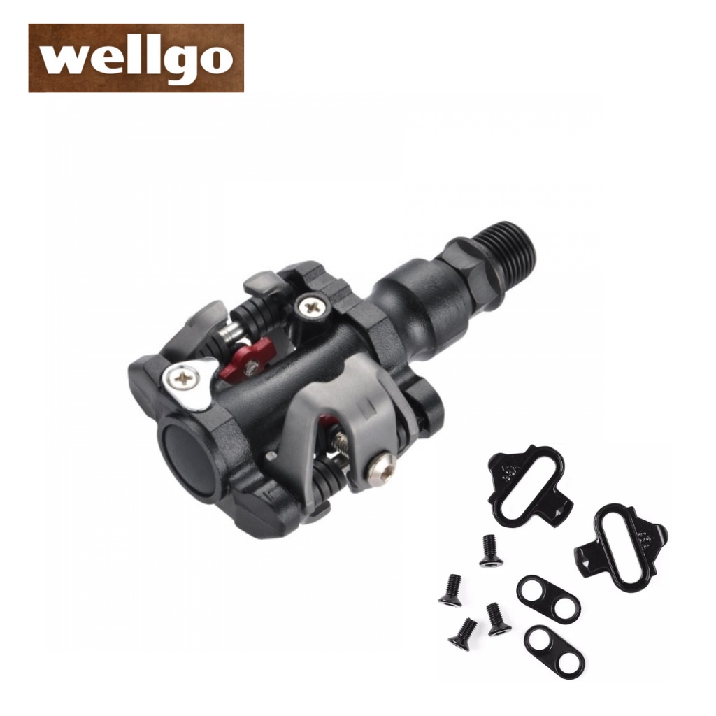 Pedal Clip Wellgo M-919 Alumínio Com tacos Mtb Preto