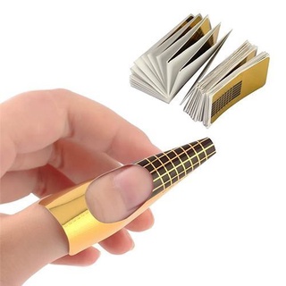 50 / 100 Moldes Pequenos Adesivos De Papel Para Unha Gel Fibra Lucky Bazar