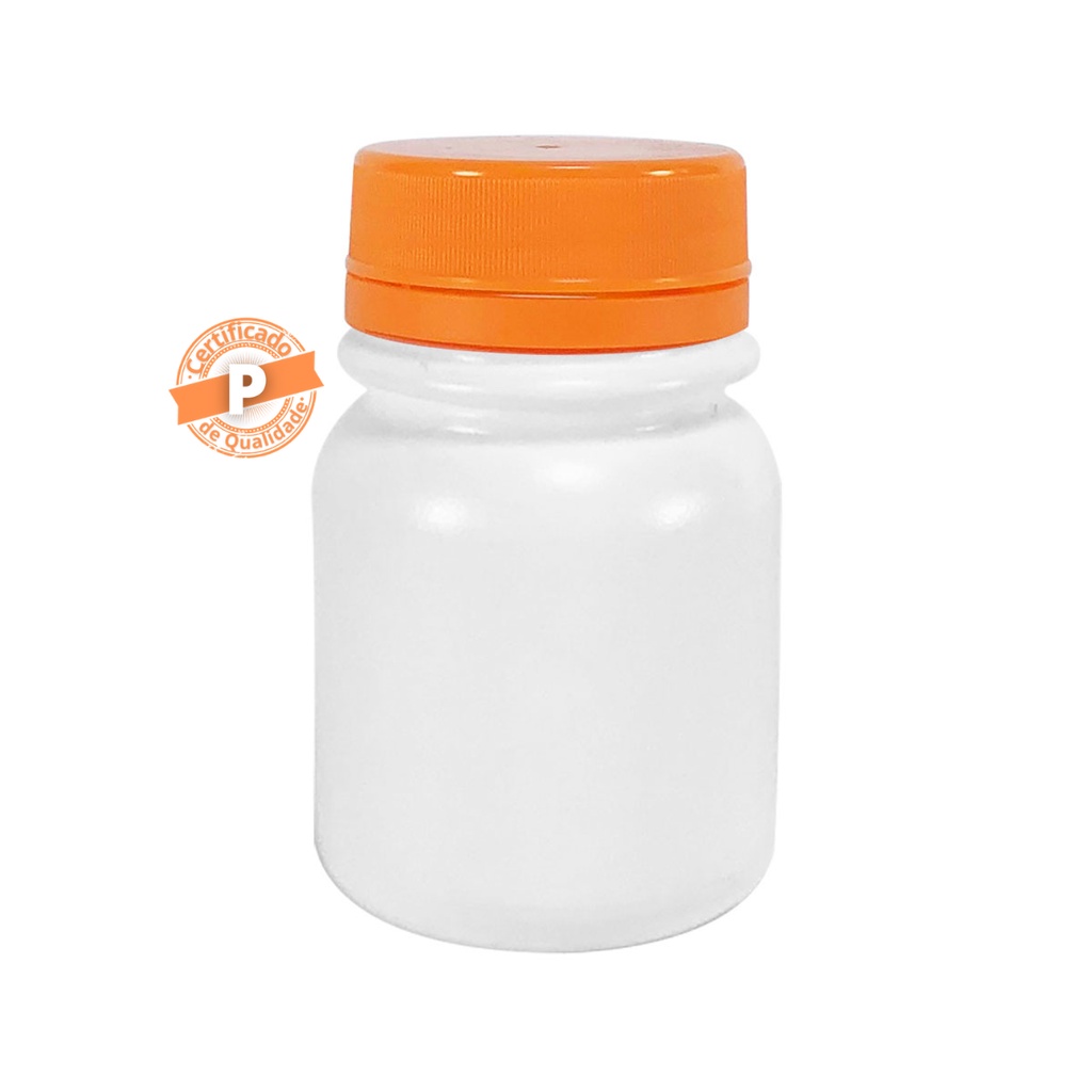 Pote Plástico Para Cápsulas 30ml C/ Tampa Lacre (100 Unidades)