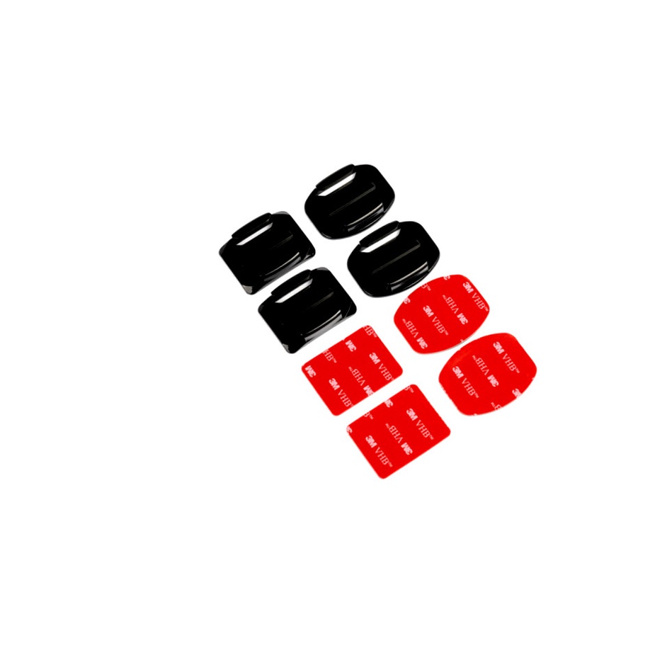 Kit 4 Suportes Bases com Adesivos 3M 2 Curvos + 2 Planos compatível com Gopro Eken Sjcam e demais câmeras de ação