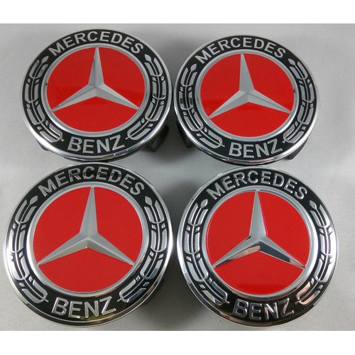 Calota Roda Mercedes Benz Amg 75mm Vermelha Pronta Entrega