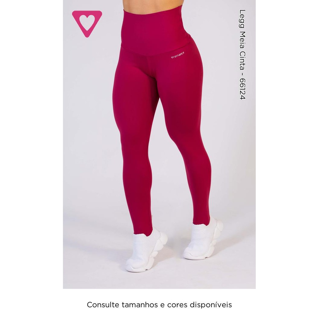 Calça legg meia cinta legging romance cintura alta original