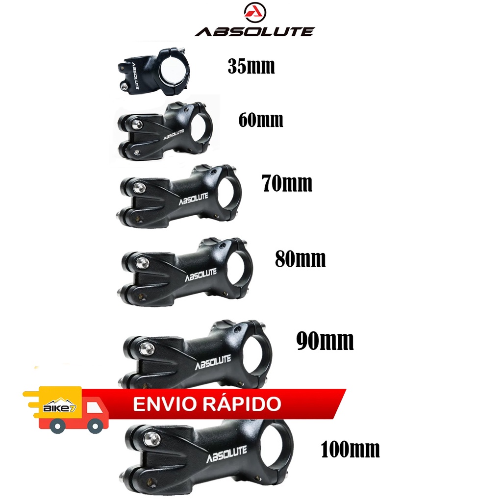 Mesa Suporte Guidão Bike Avanço Absolute 35mm 60mm 70mm 80mm 90mm 100mm
