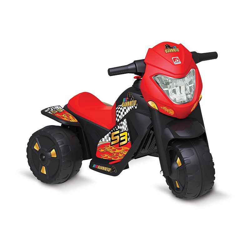 Moto Elétrica Triciclo Infantil Criança Bandeirante Banmoto Preta