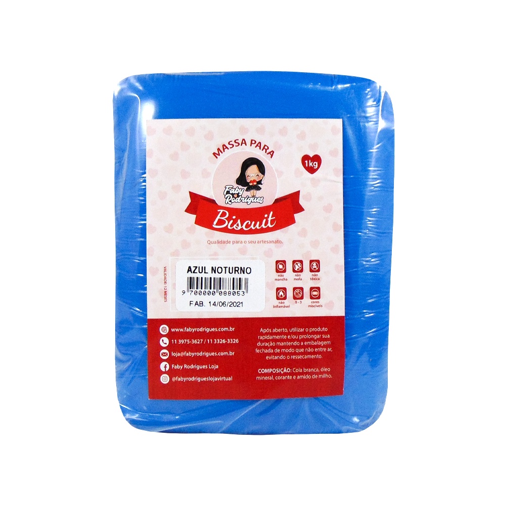 Massa de Biscuit Azul Noturno de 1 kg - Faby Rodrigues em Oferta na Shopee