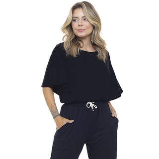 Blusa Feminina Soltinha com Manga Ampla e Elástico na Cintura P2110