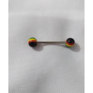 Piercing de língua reggae jamaica bob marley aço cirúrgico 1 unidade em Oferta na Shopee