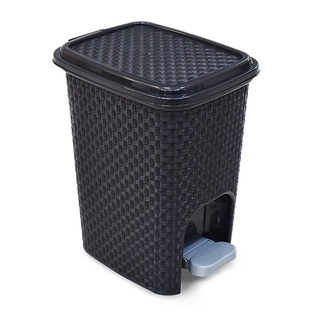 Lixeira 7 Litros Cesto Com Tampa Pedal Rattan Banheiro Cozinha Escritório Promoção.
