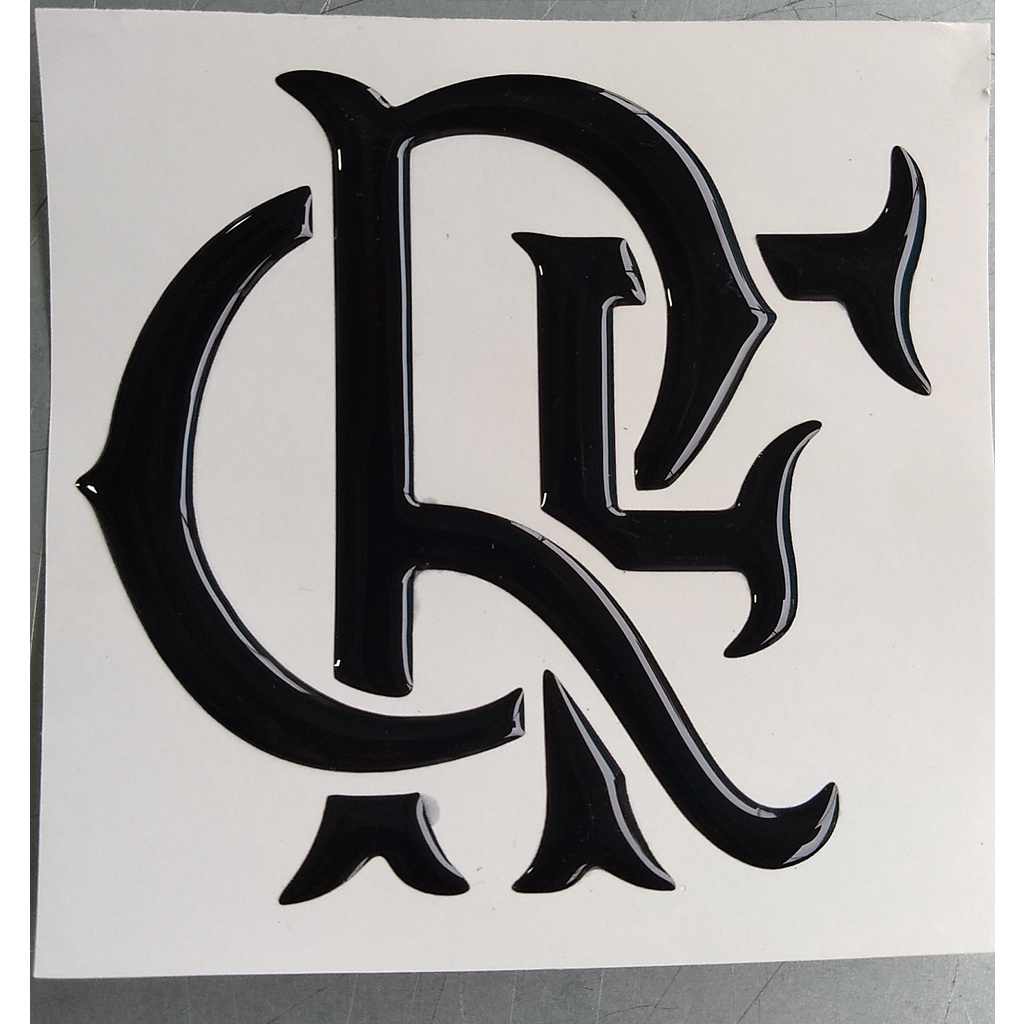 Adesivo Resinado Flamengo Preto Alto Relevo 3D