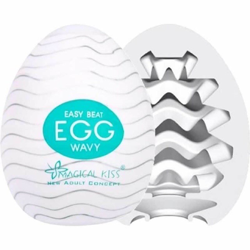 Masturbador Masculino em Formato de Ovo Egg Magical Kiss Wavy em Oferta na Shopee